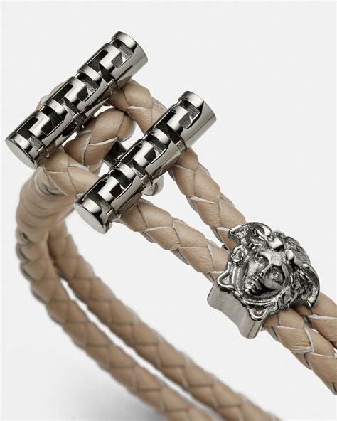 versace diamond bracelet|Versace braided leather charm bracelet.